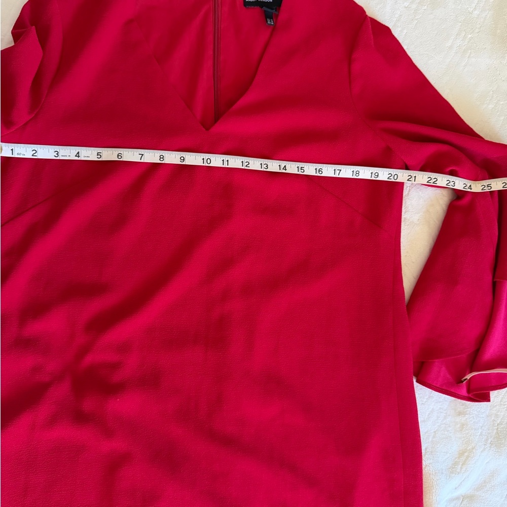 Maggy London Vibrant Red Long Sleeve Dress - Picture 6 of 7